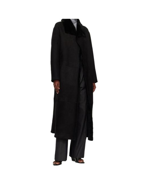 Nour Hammour Black Birthday Merinos Shearling Coat