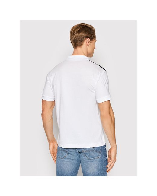 EA7 White Logo Short-Sleeved Polo Shirt for men