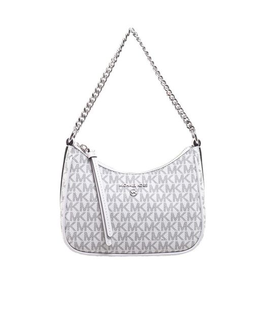 Michael Kors White Monogram-Pattern Tote Bag