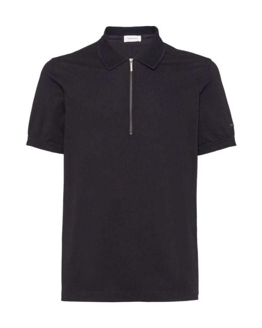 Ferragamo Black Ferragamo Logo Embroidered Polo Shirt for men