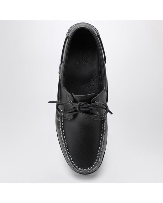 Paraboot Black Almond Toe Lace-Up Shoes for men