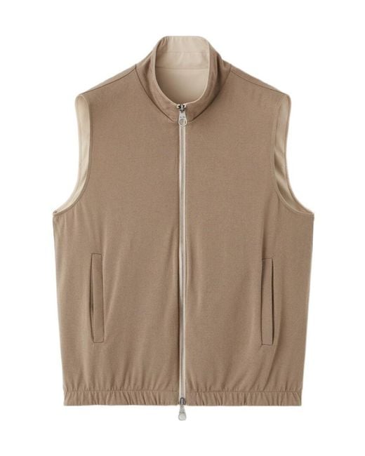 Loro Piana Natural Zipped Reversible Gilet for men