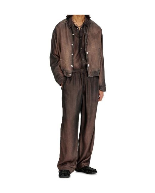 DIESEL Brown D-Belmor- Embroidered Bomber Jacket for men