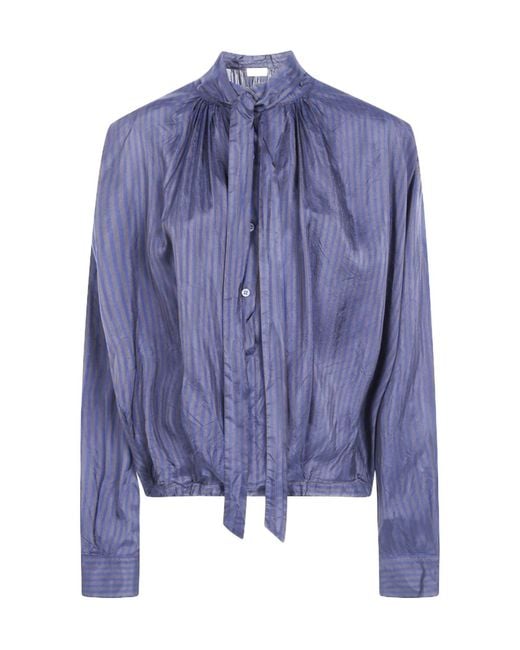 Dries Van Noten Blue Long-Sleeved Shirt