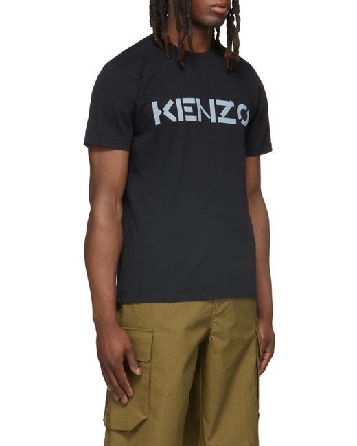 KENZO Black Logo-Print Short-Sleeve T-Shirt for men