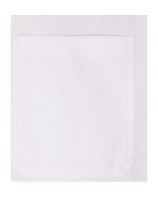 Yohji Yamamoto White Long-Sleeved Straight-Hem Shirt for men