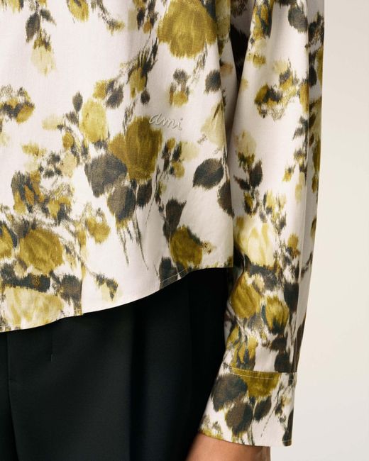 AMI Metallic Floral-Print Shirt for men
