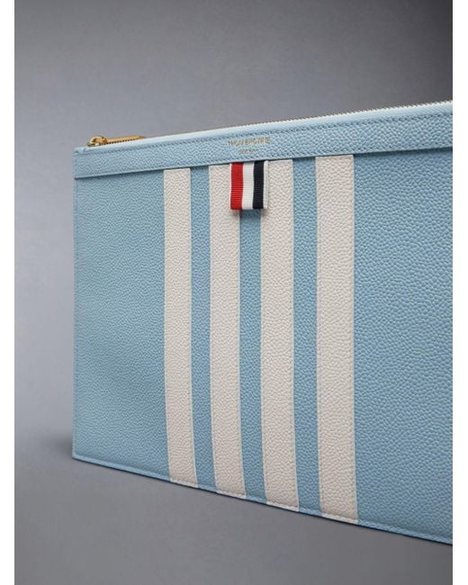 Thom Browne Blue 4-Bar Detailed Clutch Bag for men