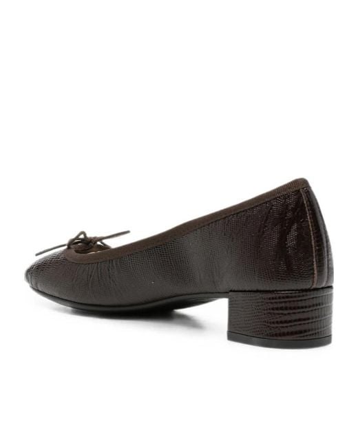 Repetto Brown Bow-Decorated High Heels