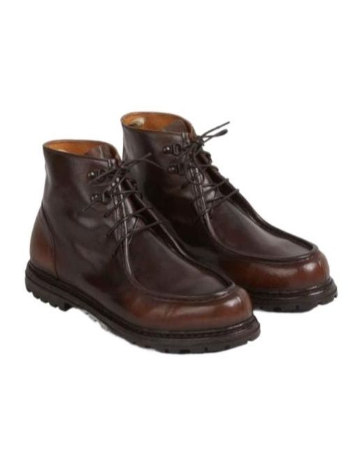 Officine Creative Brown Volcov Lace Up Boots for men