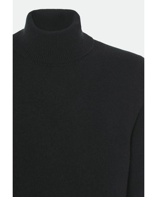 Malo Black Luxury Cashmere Turtleneck Sweater for men