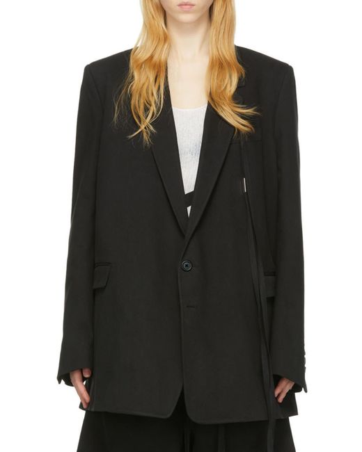 Ann Demeulemeester Black Single-Breasted Blazer