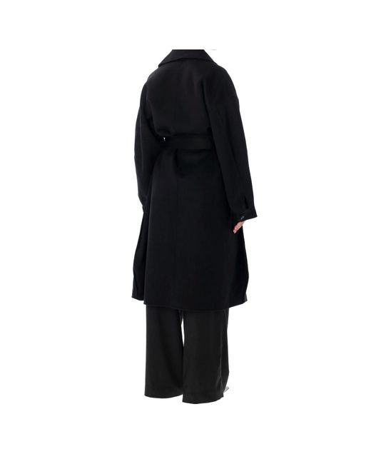 Frankie Shop Black Belted Double-Breasted Coat