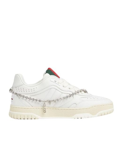 Gucci White Re-Web Sneakers