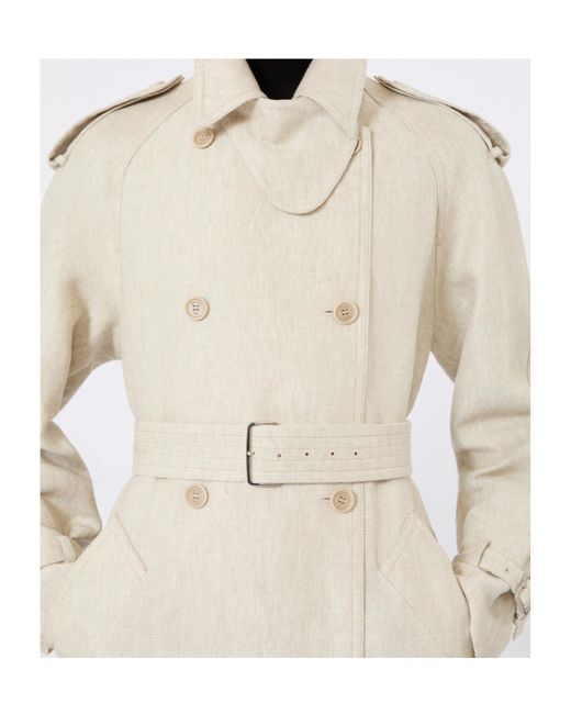 Max Mara White Pedaggi Double-Breasted Belted Trench Coat