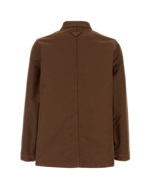 Prada Brown Single Breasted Jacket for men