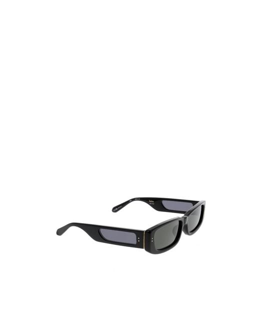 Linda Farrow White Rectangle Frame Sunglasses