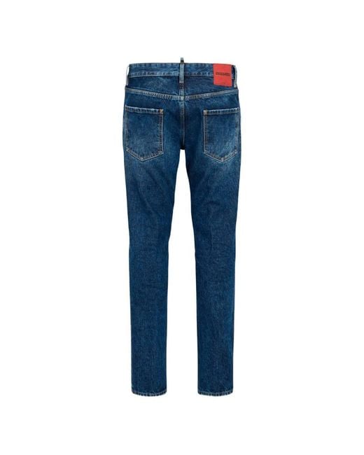 DSquared² Blue Dark Highlight Teddy Jeans for men