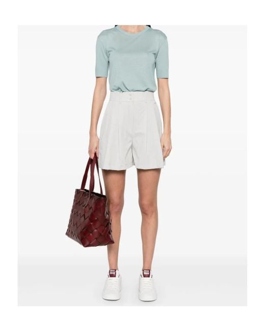 Herno White Elasticated Waistband Tailored Shorts