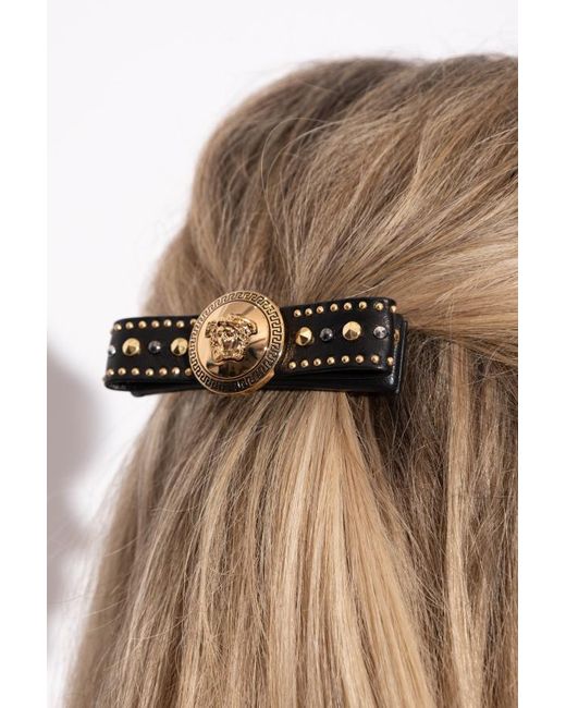 Versace White Studded Hair Clip