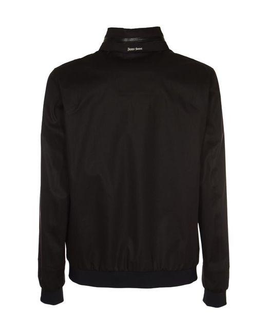 Herno Black Zip-Front High-Neck Jacket for men