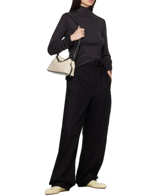 Lemaire Blue High-Neck Long-Sleeved Ribbed Top