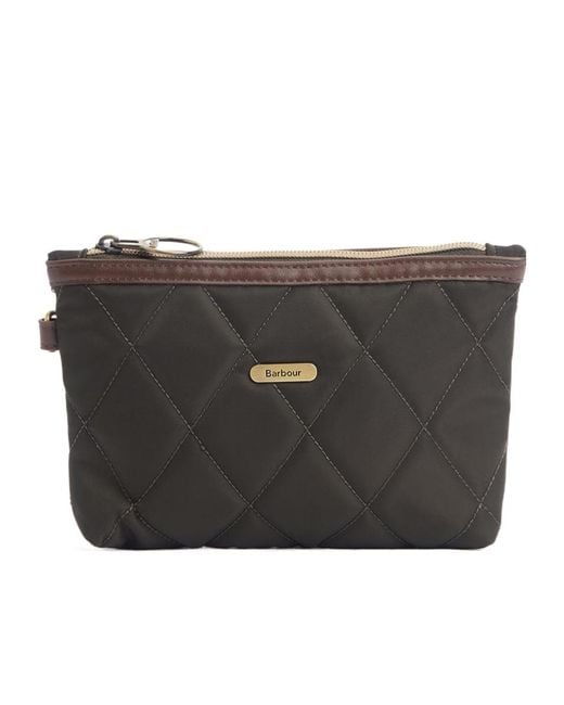 Barbour Black Logo Patch Quilted Tote Bag