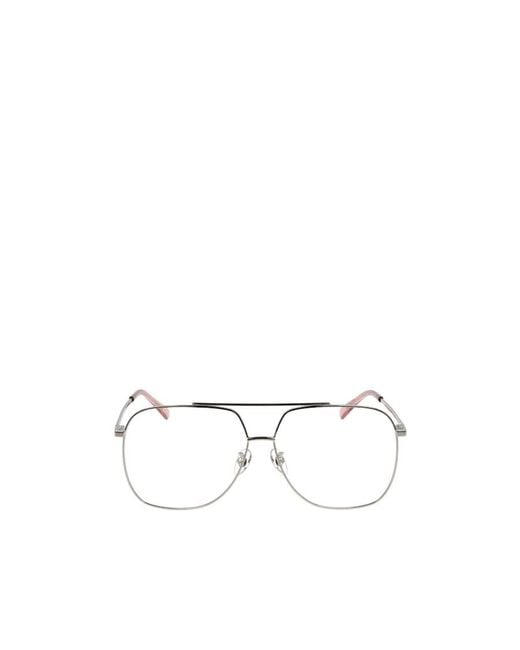 Stella McCartney White Eyewear Pilot-Frame Glasses