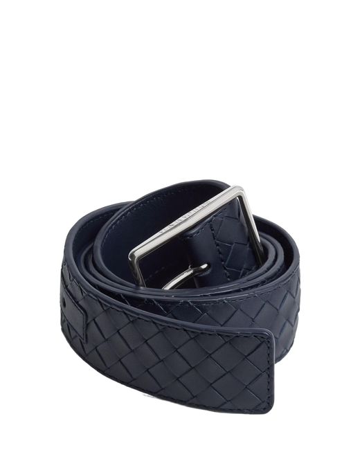 Bottega Veneta Blue Intrecciato Piccolo Belt for men