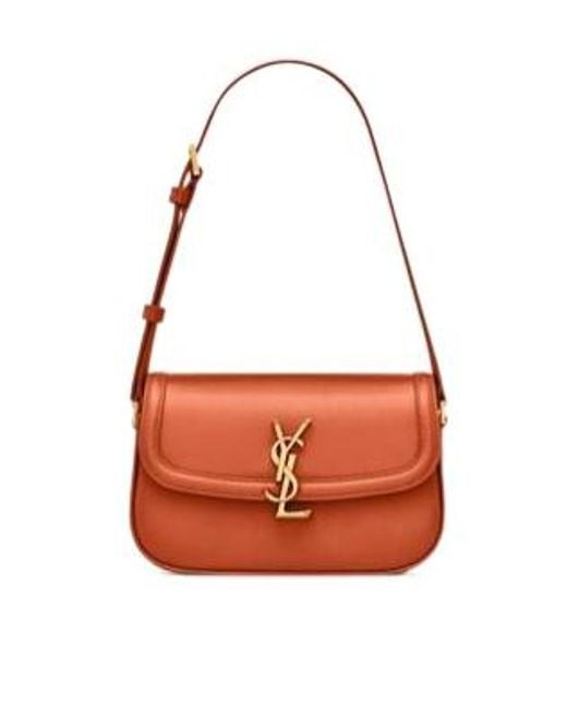 Saint Laurent Orange Mini Solferino Leather Shoulder Bag
