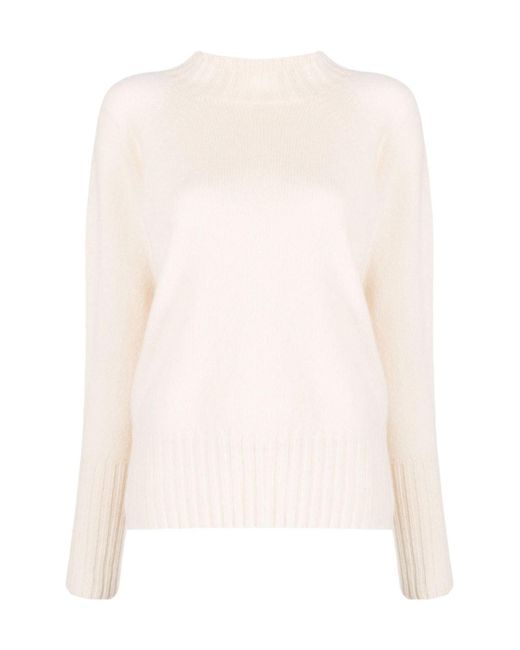 Drumohr White Ribbed Lambswool Jumper
