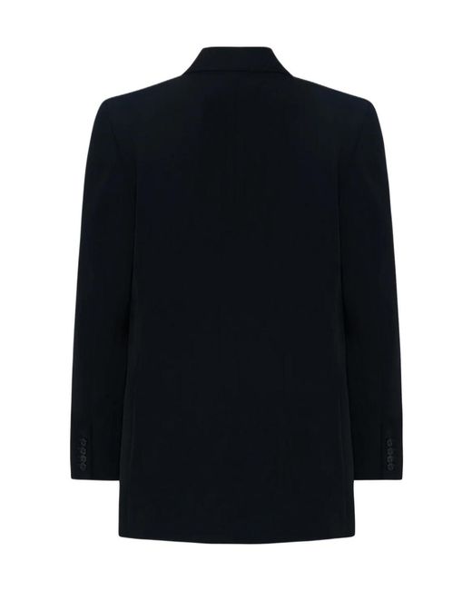 The Row Blue Single-Breasted Wool Blazer