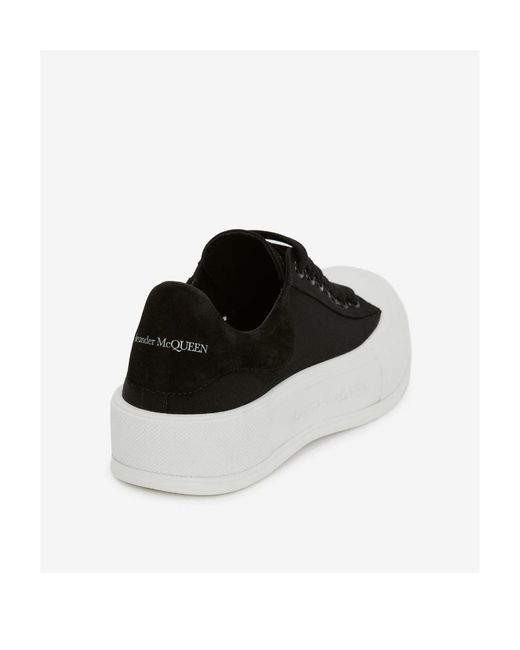 McQueen Black Deck Lace-Up Sneakers
