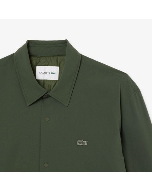 Lacoste Green Quilted Water-Repellent Overshirt for men
