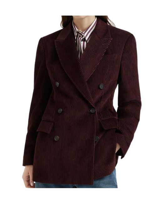 Brunello Cucinelli Brown Double-Breasted Blazer