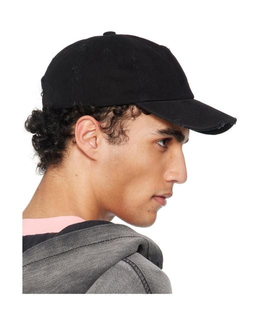 we11done Blue Distressed Baseball Cap for men