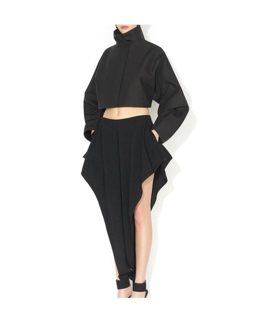 Alaïa Black High-Neck Cropped Jacket