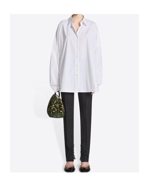 Dries Van Noten White Striped Casia Shirt