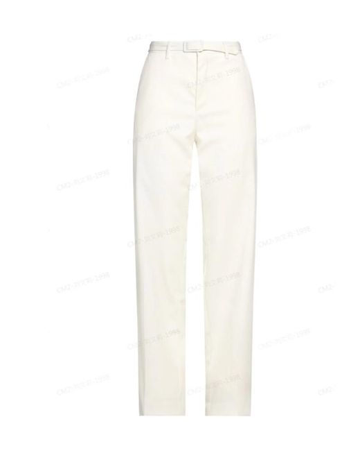 MM6 by Maison Margiela White Solidcolor Straightleg Trousers
