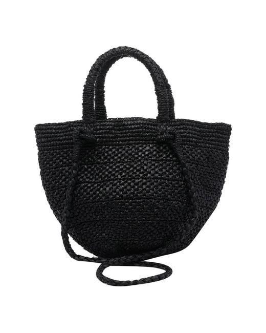 IBELIV Black Arona Woven Tote Bag