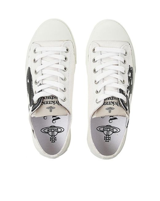 Vivienne Westwood White Lace-Up Low-Top Sneakers