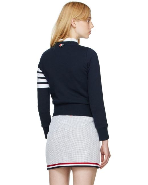 Thom Browne Blue Classic Loopback 4-Bar Sweatshirt