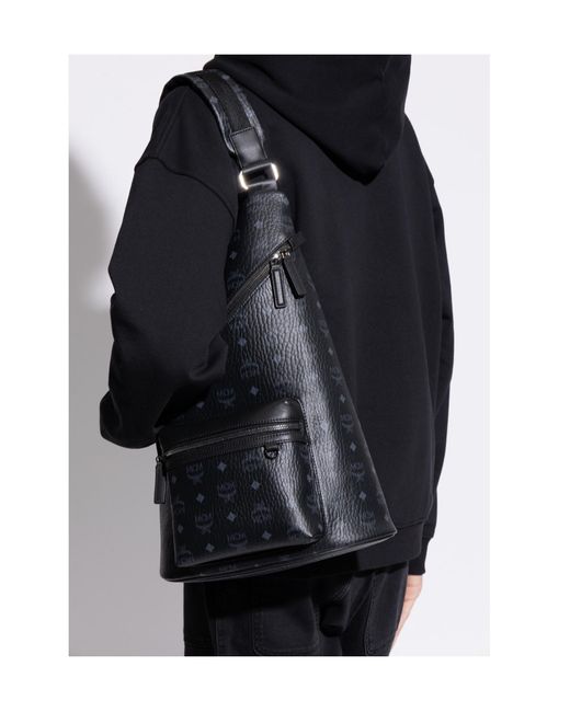 MCM Black Adjustable-Strap Sling Back for men