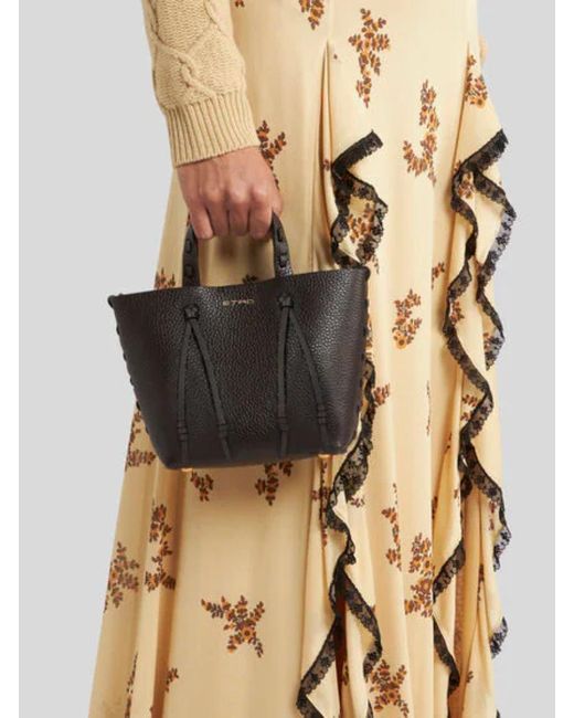 Etro Black Essential Mini Tote Bag