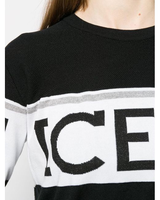 Iceberg Black Knit Logo Print Jumper