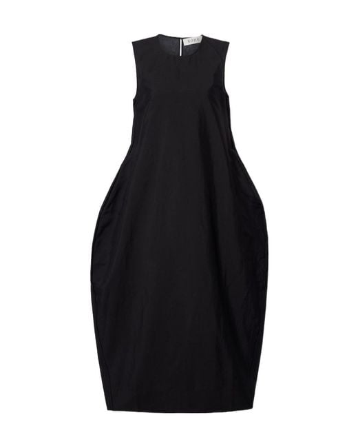 Rohe Black Linen And Silk-Blend Midi Dress