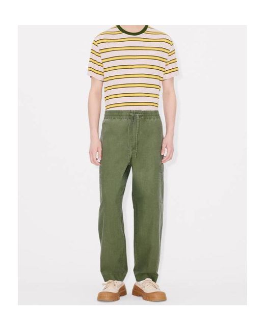 KENZO Green Elephant Logo' Embroidered Cargo Jogpants for men