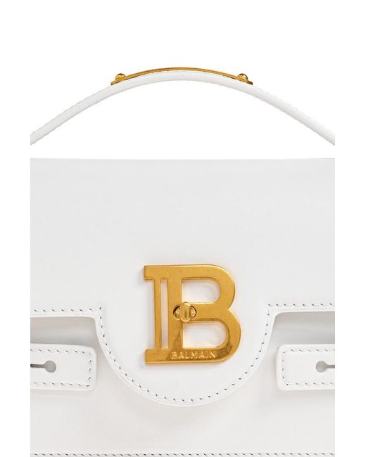 Balmain White B Buzz 24 Handbag
