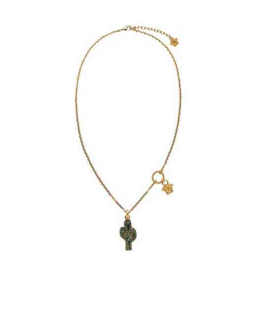 Versace Multicolor Medusa-Charm Chain Necklace for men