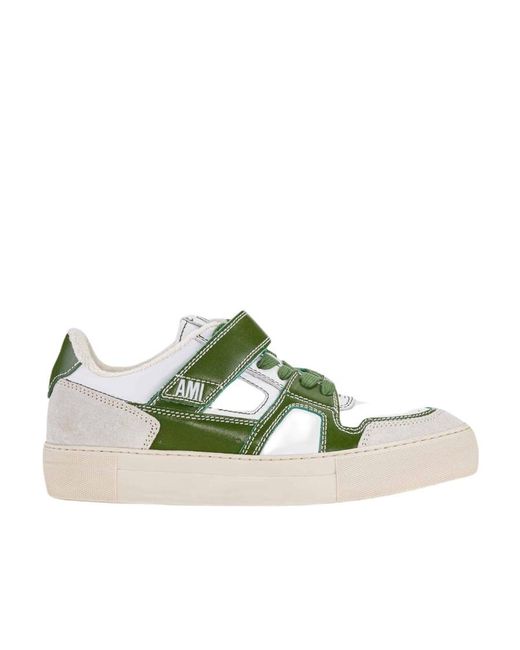 AMI Green Ami De Coeur Low-Top Sneakers for men
